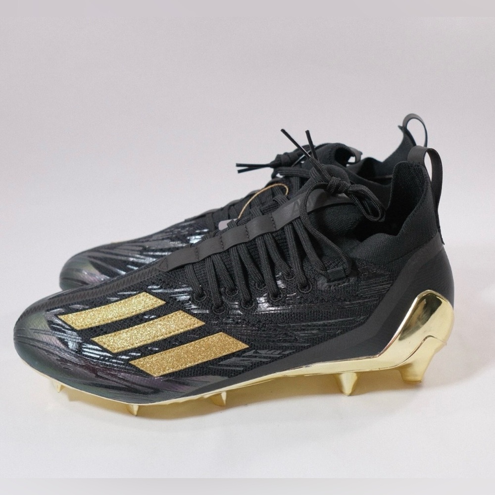 Adidas Adizero Primeknit Football Cleats Black Gold GV9632 Mens Size 10.5 Saints